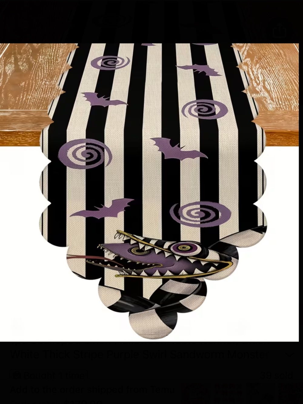 Beetle Juice Table Runner